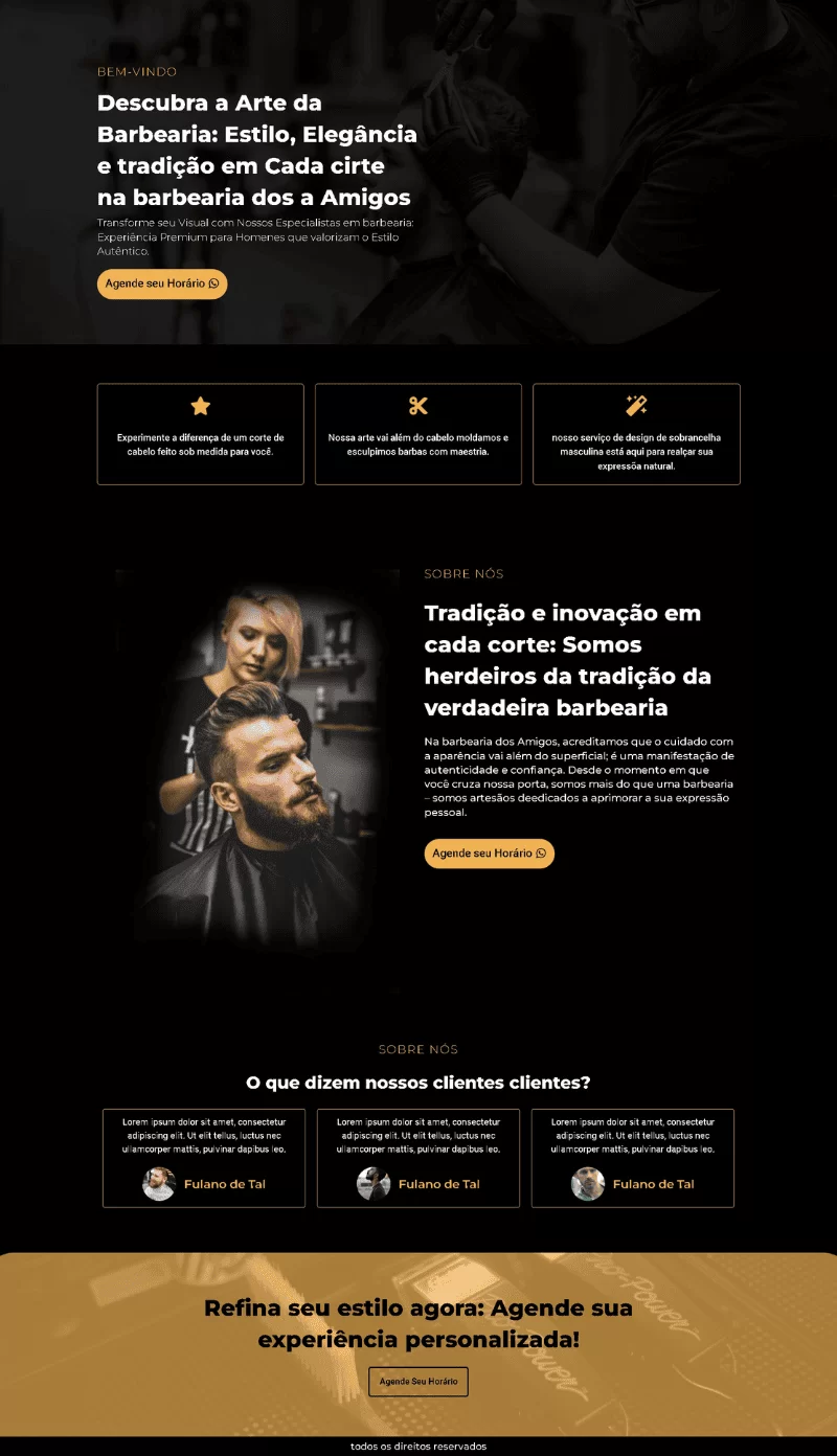 Landing page barbeiro