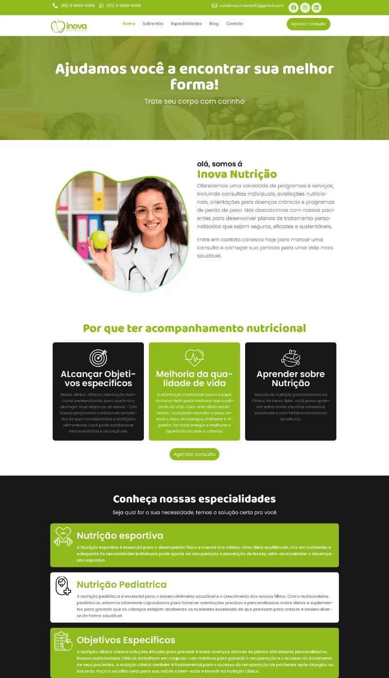 nutri layout site nutricionista