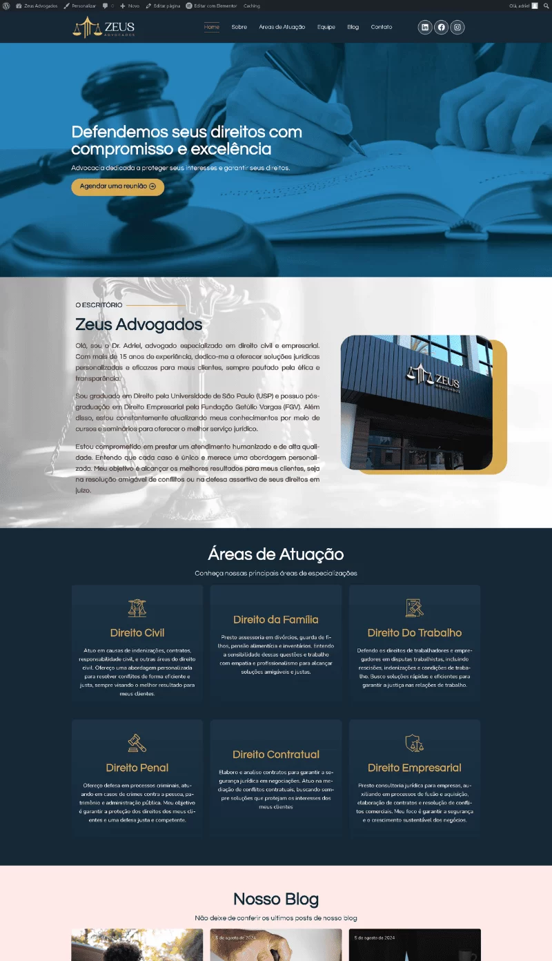 zesus advogados layout site advogado